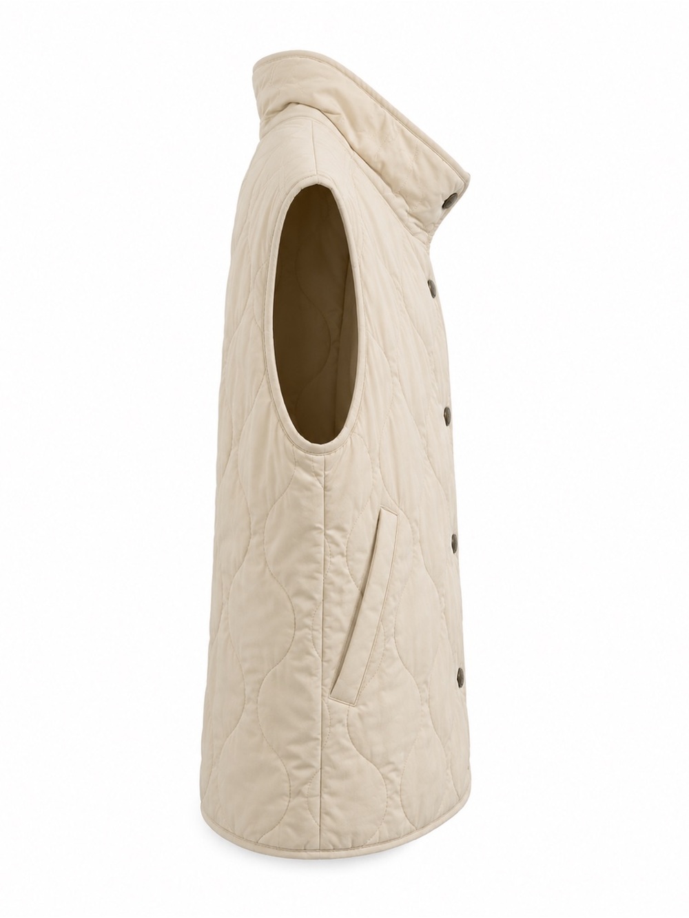 NWT Marine Layer Cream Quilted Puffer Vest Lightweight Fall Layering Size M - Picture 5 of 6